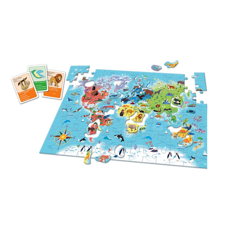 Clementoni - Puzzle a la découverte du monde - Avec activités, défis, tombola et jeu de recherche - Dés 6 ans