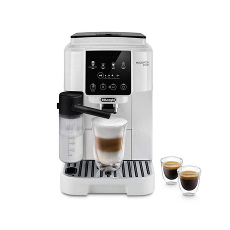 Machine expresso broyeur - De'Longhi - Magnifica start - ECAM220.61.W - 4 recettes - Blanc inox