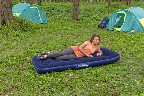 Matelas gonflable camping - BESTWAY - 1 place -185x76x22 cm avec pompe a pied intégrée