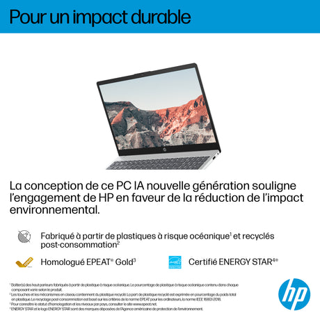 PC Portable HP Omnibook 3 15-fn0027nf - Windows 11 - 15,6 FHD IPS - Ryzen AI 5 330 - RAM 24Go - Stockage 512Go SSD - AZERTY