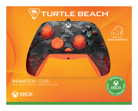 Manette de jeu - Xbox Series X|S, Xbox One et PC - Rematch Core - RGB - Filaire - Camouflage Noir / Orange - TURTLE BEACH
