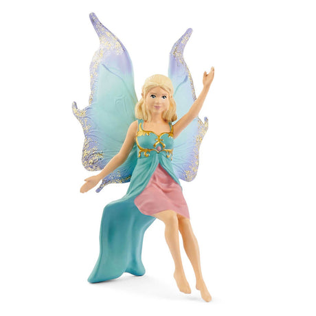 Figurine Elfe sur lion ailé, Figurine fée détachable chevauchant un lion rose magique avec des parties mobiles, figurine magique