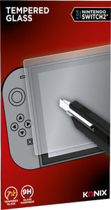 Protection d'écran verre trempé - KONIX - Nintendo Switch 2 - Anti-bulle - Anti-rayures - Indice de dureté 9H - 100 % transparent