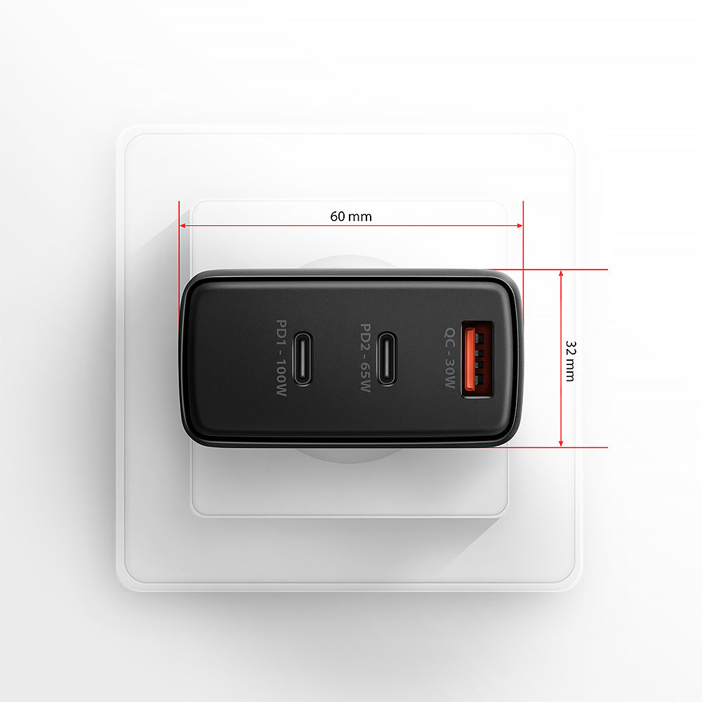 Chargeur secteur Axagon 2x USB-C + 1x USB-A 100W (Noir)