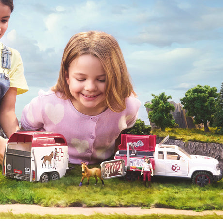 Coffret Vétérinaire mobile avec remorque, SCHLEICH 42704 Horse Club