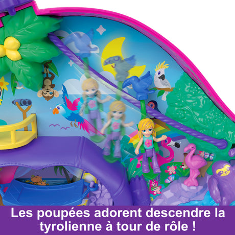 Polly Pocket-La Famille des Paresseux-Coffret 2 en 1, jouet de voyage HRD40