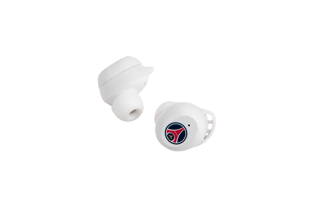 Écouteurs sans fil - KONIX - PSG - Autonomie 8 h + 15 h - IPX4 - Bluetooth - Blanc