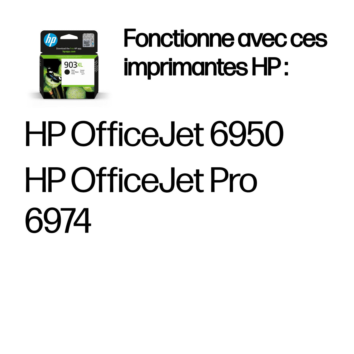 HP 903XL Cartouche d'encre noire grande capacité authentique (T6M15AE) pour HP OfficeJet Pro 6950/6960/6970
