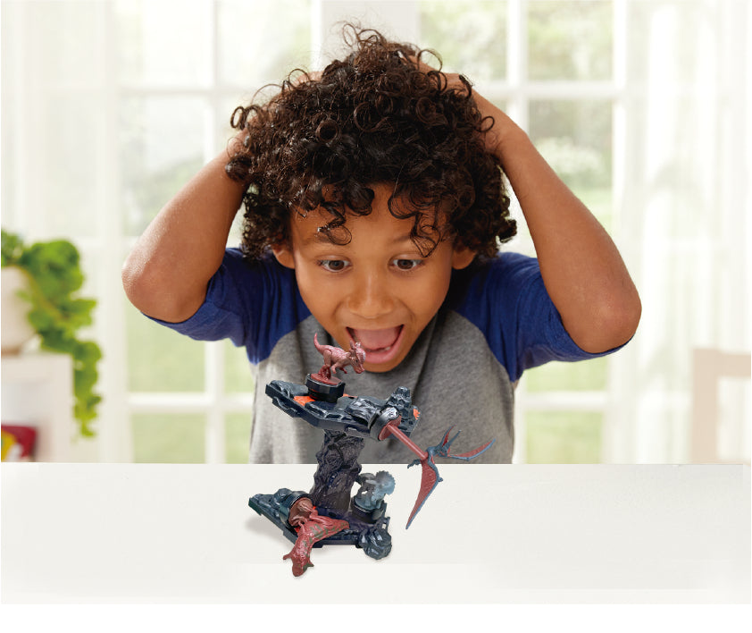 Jeu d'Équilibre - EPOCH GAMES - Jurassic World Volcano Quake - Dinosaures sur Plateforme, Dernier en Place Gagne !