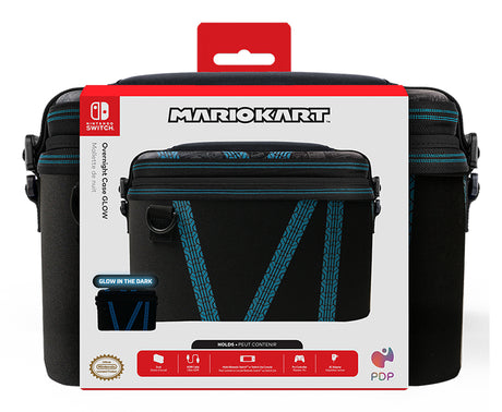 Sacoche de voyage - PDP - Overnight Glow - Mario Kart Drift - Nintendo Switch - Noir