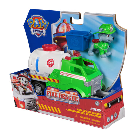 Figurine Rocky - Véhicules + bac et pince - des 3 ans - Fire Rescue - La Pat'Patrouille