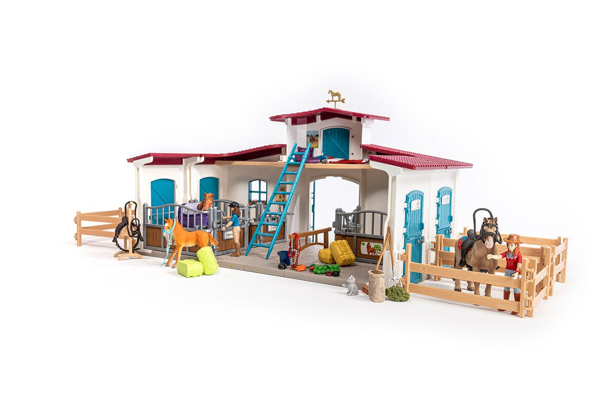 Centre équestre modulable de Lakeside pour chevaux, coffret figurines avec 115 éléments, Schleich 42567 Horse Club