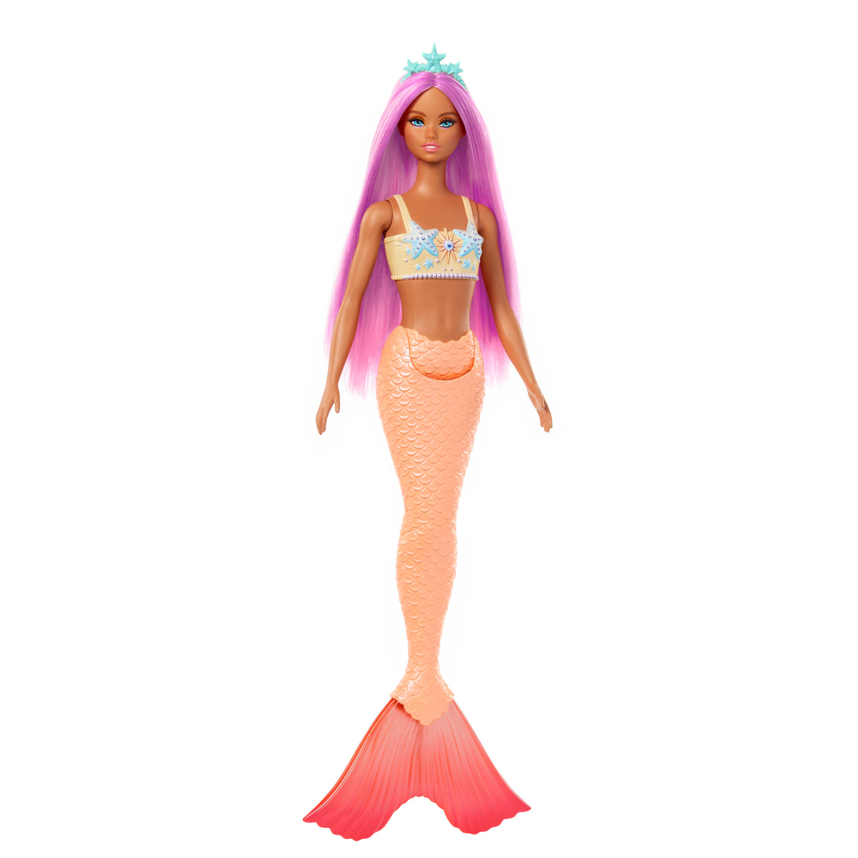 Barbie - Poupées Sirenes avec cheveux et nageoires colorés et serre-tete HRR05
