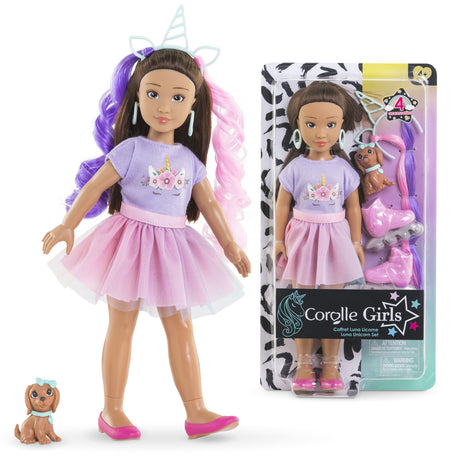 Poupée mannequin - COROLLE - Luna Licorne - 28 cm - 4 accessoires - Mixte