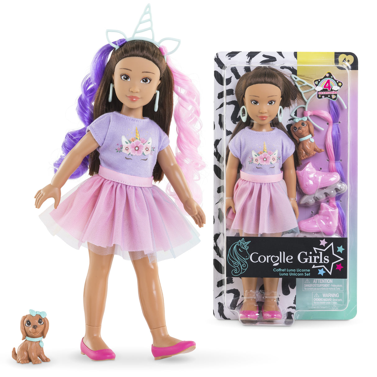 Poupée mannequin - COROLLE - Luna Licorne - 28 cm - 4 accessoires - Mixte