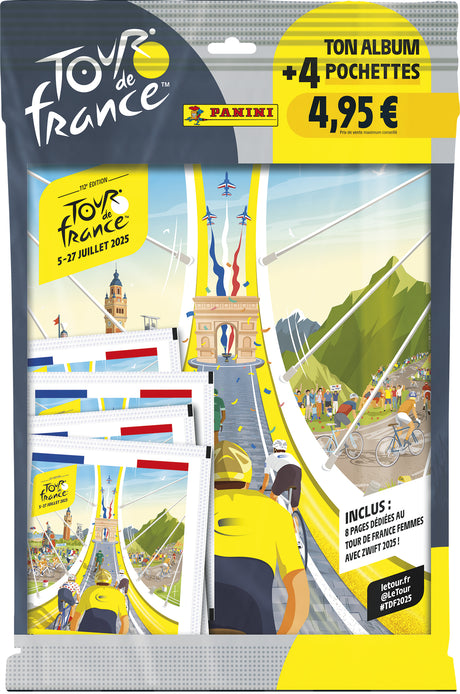 Pack de démarrage - PANINI - TOUR DE FRANCE 2025 - Album + 4 pochettes - 20 stickers