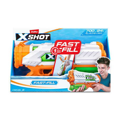 Pistolet ŕ eau - ZURU - X-SHOT Medium Fast-Fill - Remplissage 1 seconde - Portée 9 m - Réservoir 700 ml