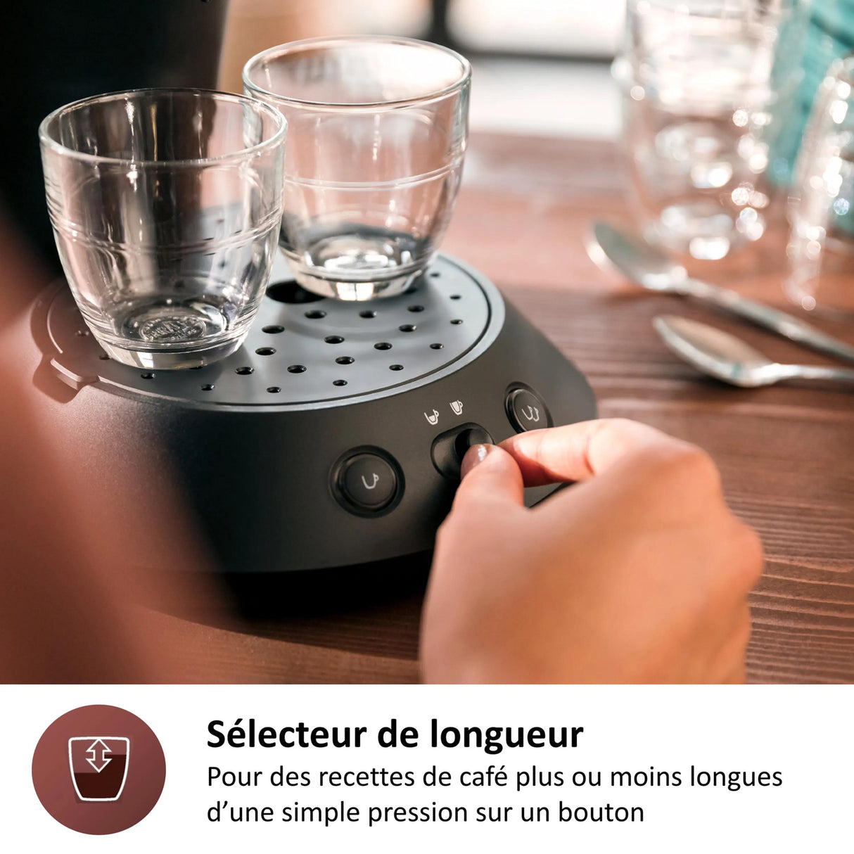 Cafetiere a dosette - PHILIPS - SENSEO - CSA210/61 - Original Plus - Noir intense