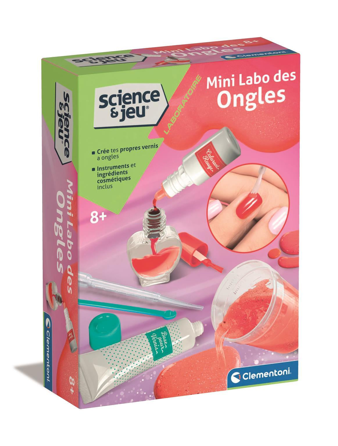 Clementoni - Sciences et Jeu - Mini Labo des ongles - Crée ton propre vernis a ongles - Des 8 ans