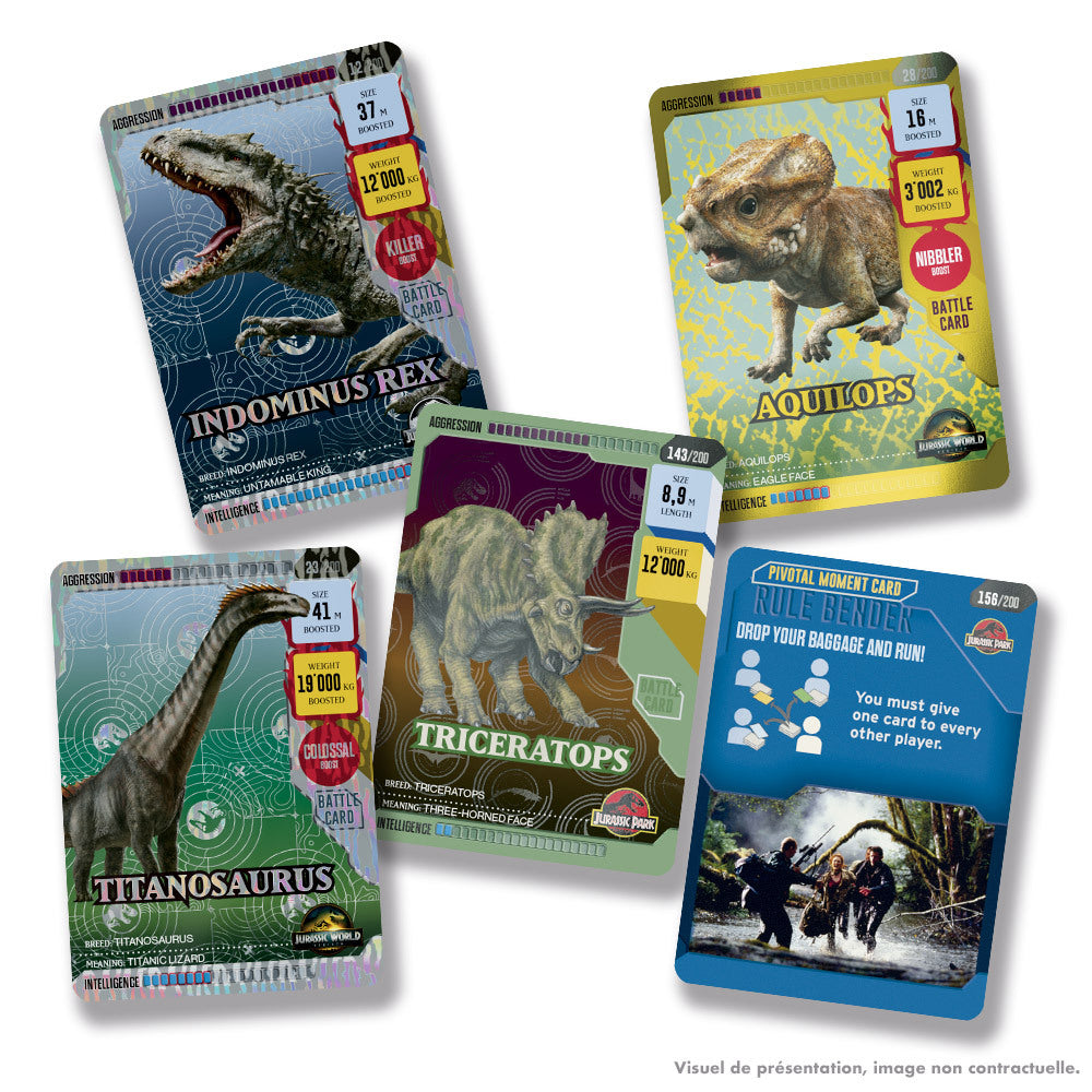 Pack de démarrage - PANINI - JURASSIC WORLD 4 TCG - Album + 2 pochettes - 16 cartes - Carte Edition limitée N°1