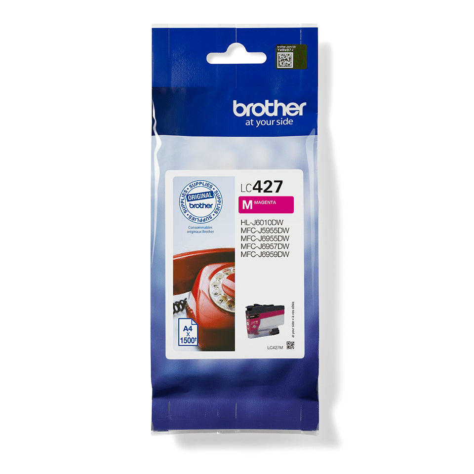 Cartouche d'encre LC427M - BROTHER - Magenta - 1500 pages - Pour Brother MFC-J6955DW, MFC-J6957DW, MFC-J5955DW et HL-J6010DW