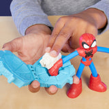 Play-Doh SpiderMan Attaque tranchante, coffret avec 2 figurines flexibles, 7 accessoires et pâte a modeler, des 4 ans, Marvel
