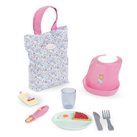 Grand coffret repas - COROLLE - Floral - Pour poupon 36/42 cm - Des 24 mois