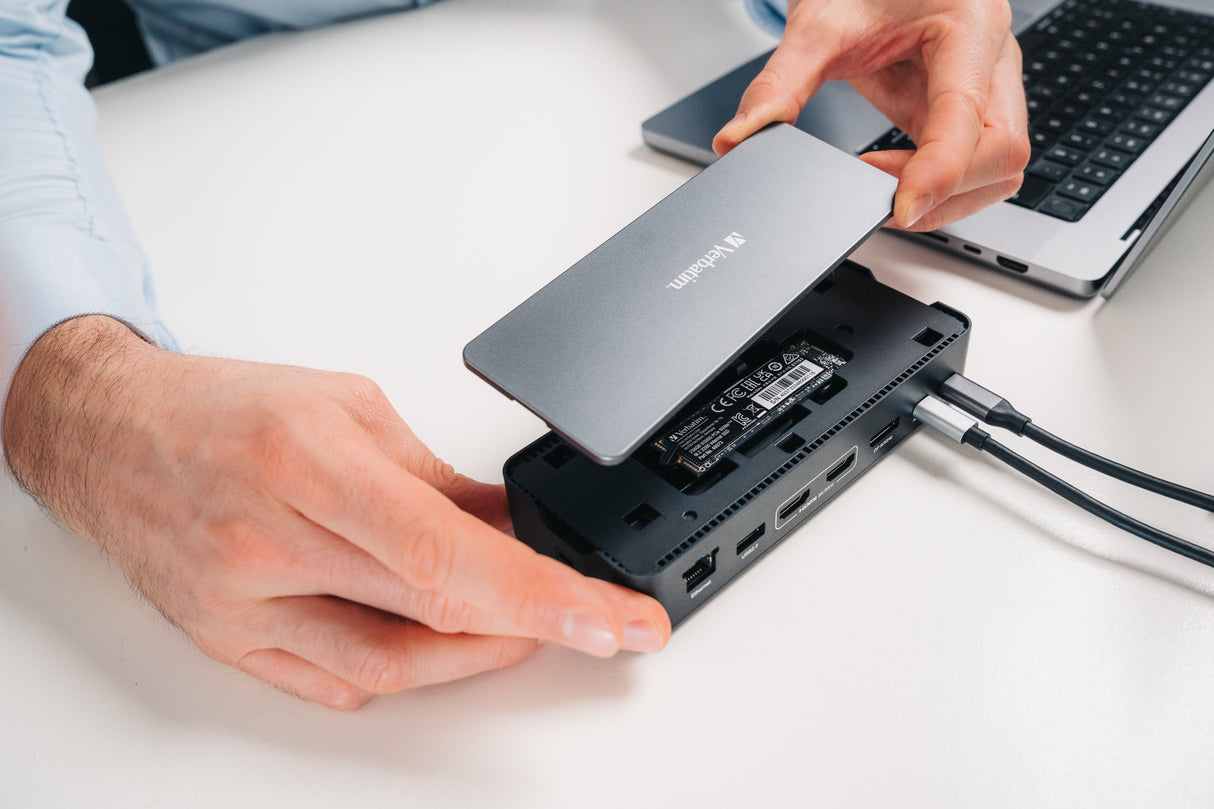 Station d'accueil portable USB-C 3.2 Verbatim Pro CDS-15SSD avec SSD 256Go inclus (Gris)