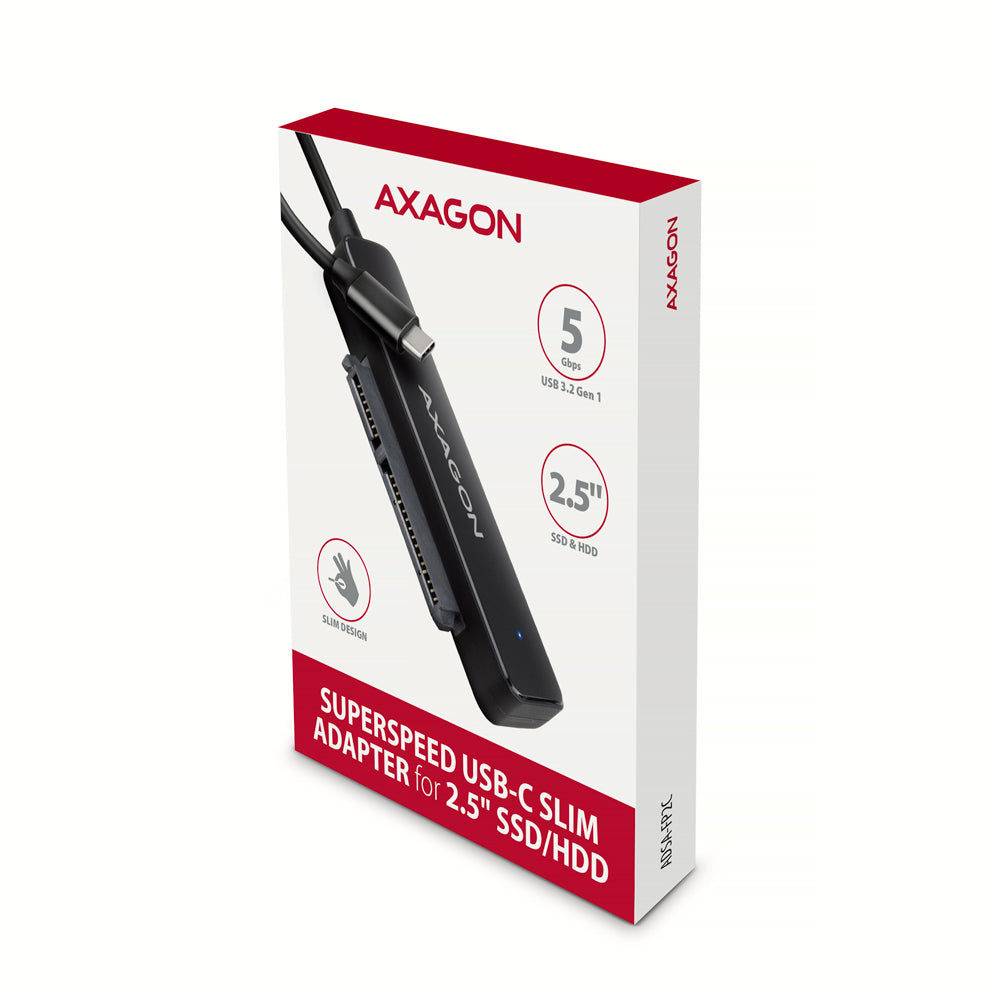Adaptateur USB-C 3.2 Axagon ADSA-FP2C vers S-ATA 2,5" SSD/HDD auto-alimenté