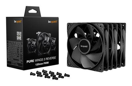 Lot de 3 Ventilateurs de boitier be quiet! Pure Wings 3 PWM Reverse - 12cm (Noir)