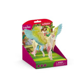 Coffret Magique Pieces avec Fée Surah et  son Pégase a Paillettes - Figurine schleich Licorne et Fée avec Bras Mobiles et