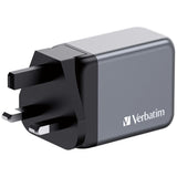 Chargeur secteur Verbatim GNC 1x port USB-A + 2x ports USB-C 65W (Noir)