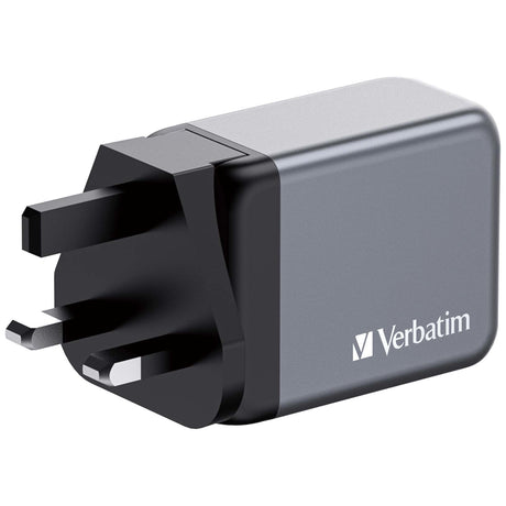 Chargeur secteur Verbatim GNC 1x port USB-A + 2x ports USB-C 65W (Noir)