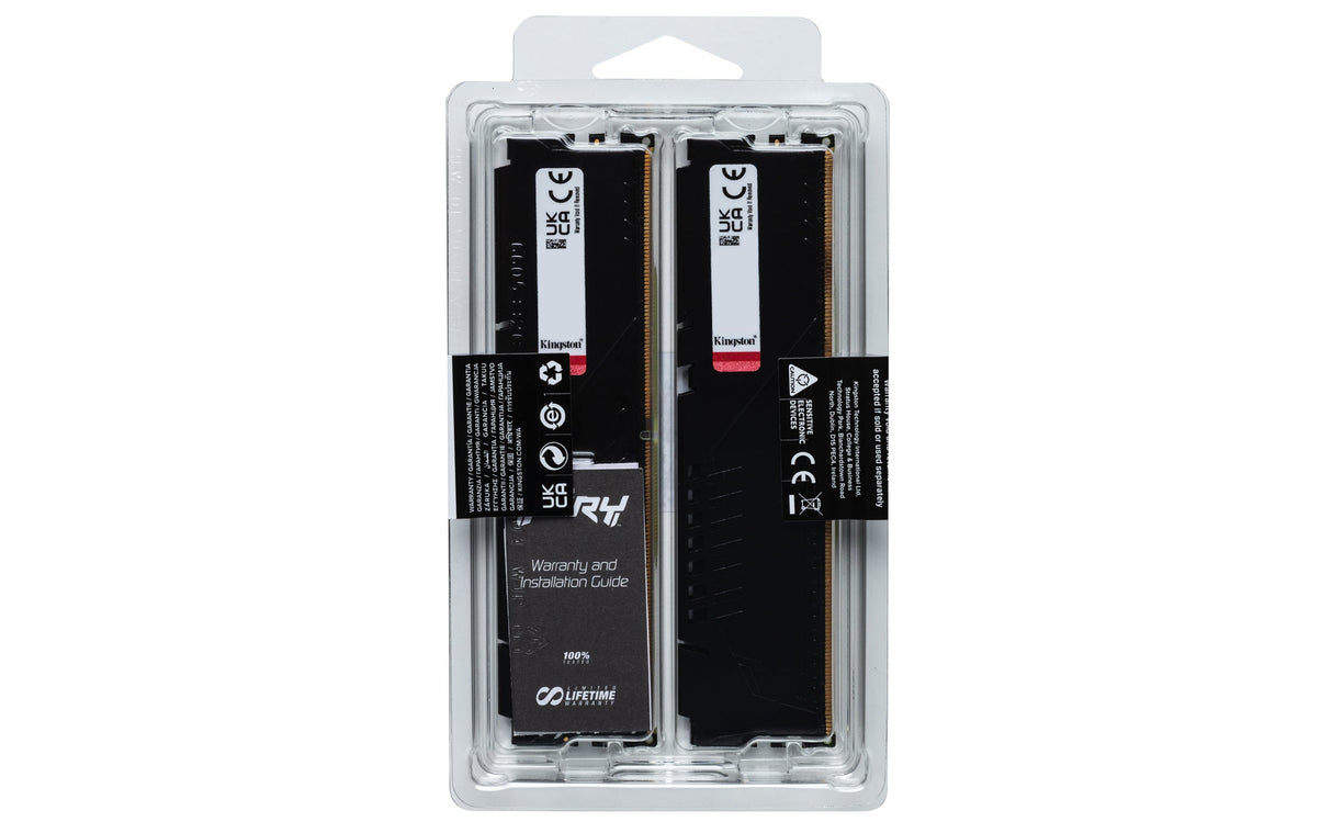 Kit Barrettes mémoire 32Go (2x16Go) DIMM DDR5 Kingston Fury Beast  5200MHz (Noir)