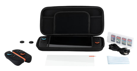 Pack d'accessoires gaming - KONIX - Nintendo Switch 2 - Housse - 4 appuie-pouces - Verre trempé - Boîtier 9 jeux - Écouteurs