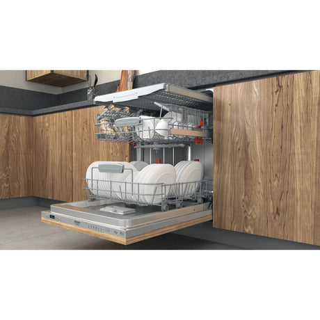 Lave-vaisselle tout encastrable HOTPOINT HI5030WEF - 14 couverts - Induction - L60cm - 43 dB - tiroir a couverts