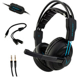 Casque gamer - Filaire - ERAZER - MD 88640 Gaming Headset - PC ou console - Noir / Bleu
