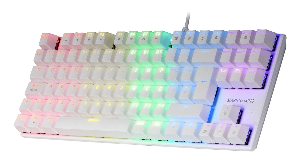 Clavier Gamer mécanique (Blue Switch) Mars Gaming MK80 RGB (Blanc)