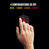 Souris Gamer 3200 DPI / Tir X2 8 Boutons / Plug & Play / Rétro éclairage / Touch