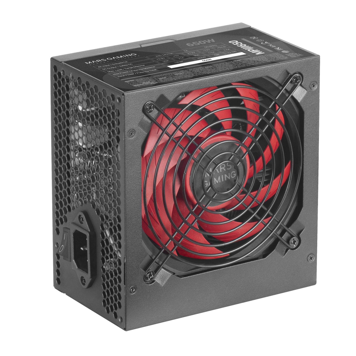 Alimentation ATX Mars Gaming MPIII - 650W (Noir/Rouge)