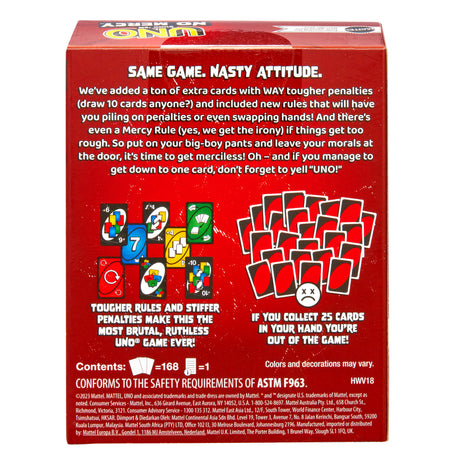 Mattel Games - UNO No Mercy - Jeu de cartes pour toute la famille
