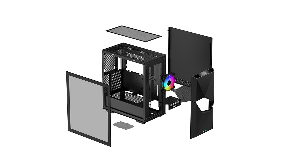 Boitier Moyen Tour ATX DeepCool Cyclops RGB avec panneau vitré (Noir)
