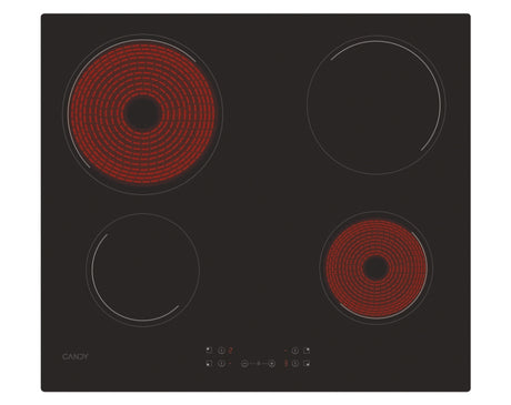 Plaque de cuisson vitrocéramique CANDY CH64CCB - 4 foyers - L 59 cm - Noir