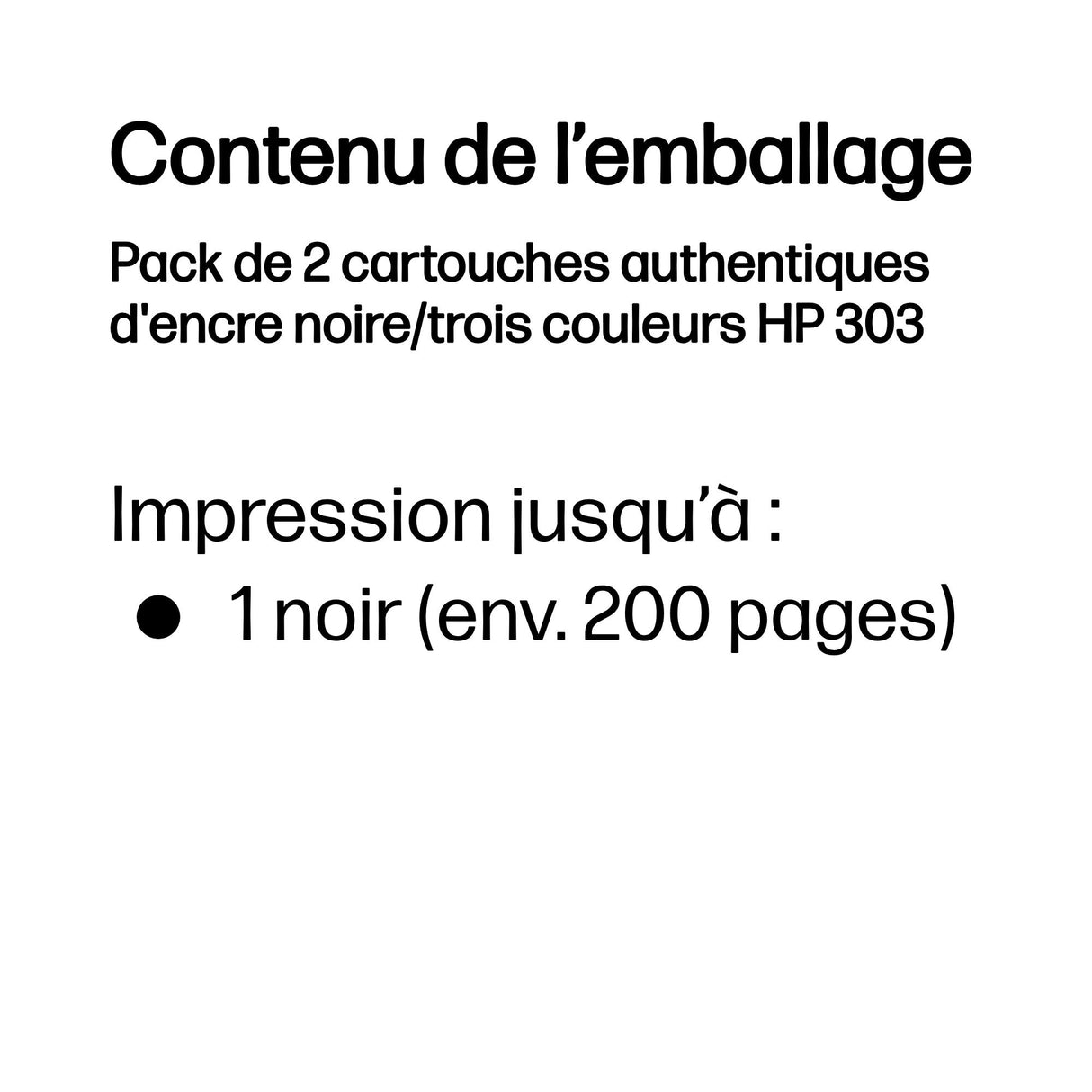 Cartouches d'encre HP 303 - Pack de 2 - Noir et Couleurs - 3YM92AE - Envy Photo 6220/6230/6232, Tango/TangoX