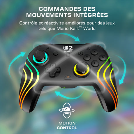 Manette de jeu - Nintendo Switch 2 - Afterglow Wave - RGB - Sans fil - Noir - Turtle Beach