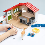 Cabinet vétérinaire avec animaux, coffret de 43 pieces avec figurine vétérinaire, animaux et accessoires, jouets animaux de la