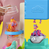 PlayDoh Mes Glaces Arc-en-Ciel, Pâte a modeler, Machine a Creme Glacée factice, 5 pots de 56 g  et accessoires, des 3 ans
