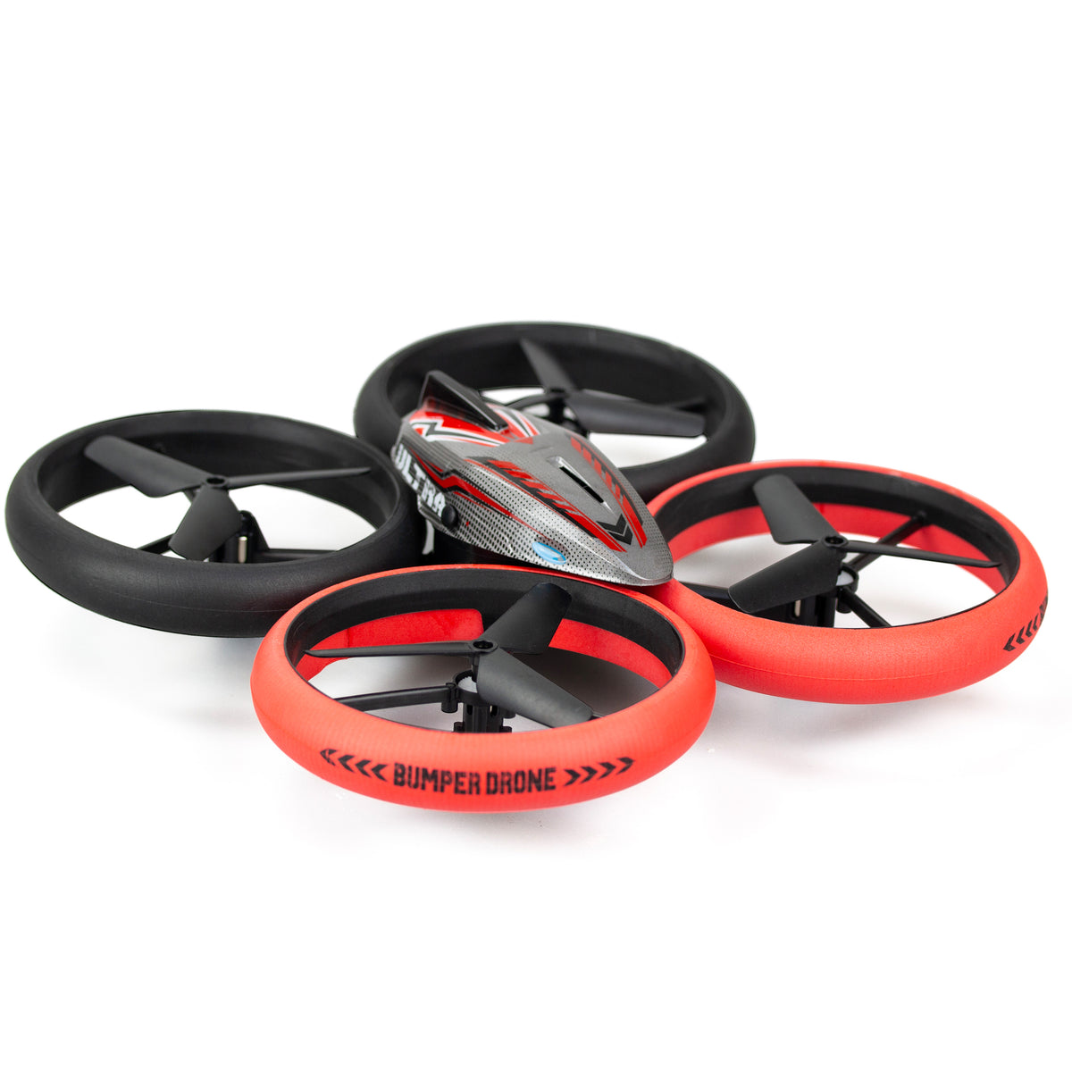 Drone Télécommandé - FLYBOTIC - Bumper Drone Lit - 17 cm - rouge et noir - des 8 ans