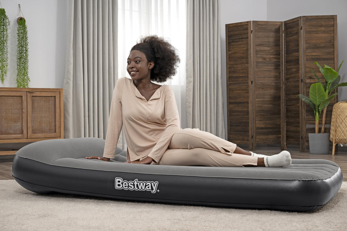 Matelas gonflable - BESTWAY - 671BQ - Tritech Twin - 1 personne, pompe USB intégrée, 1,88 m x 99 cm x 30 cm