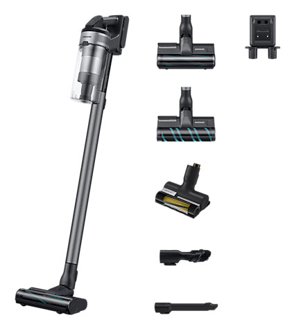 SAMSUNG Jet 75E Complete VS20B75CR5 - Aspirateur Balai sans Fil - Puissance 200 AW - Autonomie 60 min - Station murale - 3 brosses
